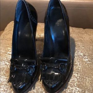 Gucci  patent leather horsebit fringe loafer